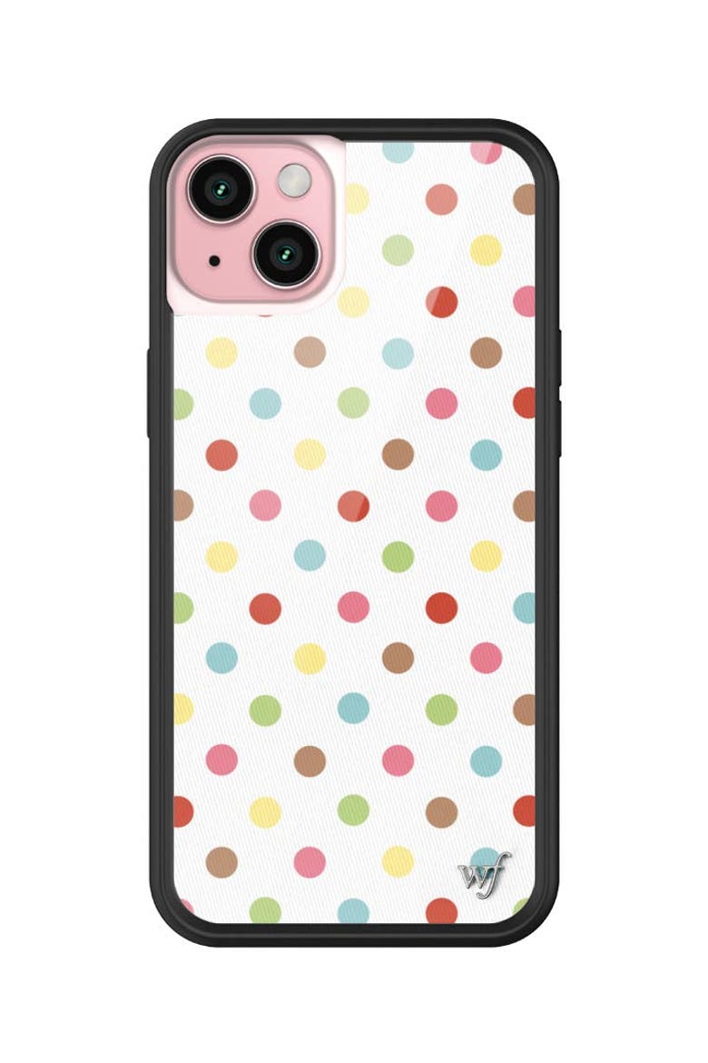Confetti Polka Dots iPhone Case, Alternate, color, White