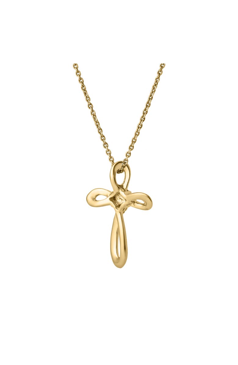LuvMyJewelry Lightbound 0.02 Cts Natural Diamond Cross 14K Gold Pendant, Alternate, color, 14K Yellow Gold