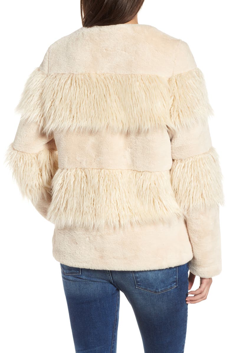 BCBGeneration Mixed Faux Fur Jacket, Alternate, color, 