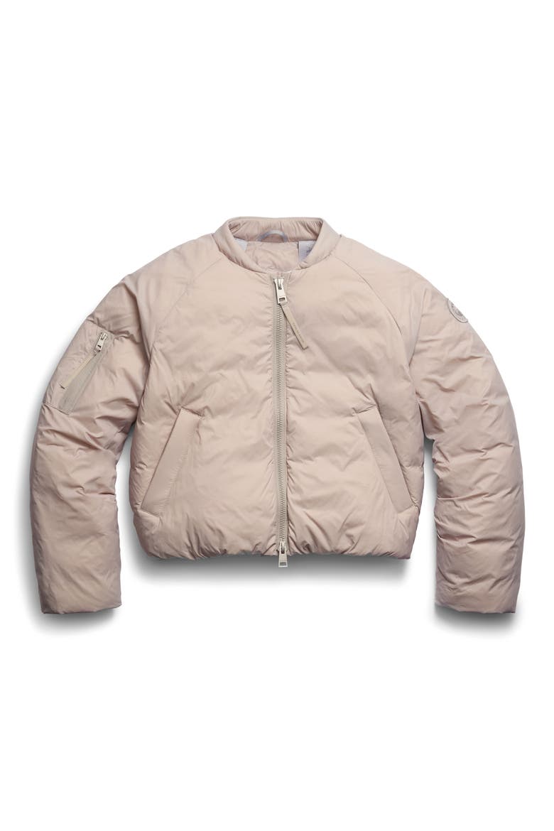 Elba 750 Fill Power Down Packable Bomber Jacket, Alternate, color, LIMESTONE