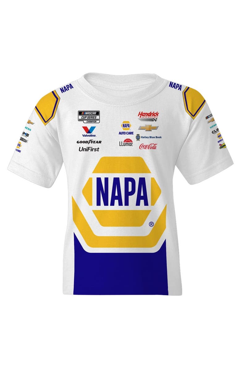 HENDRICK MOTORSPORTS TEAM COLLECTION Youth Hendrick Motorsports Team Collection  White Chase Elliott NAPA Uniform T-Shirt, Alternate, color, White