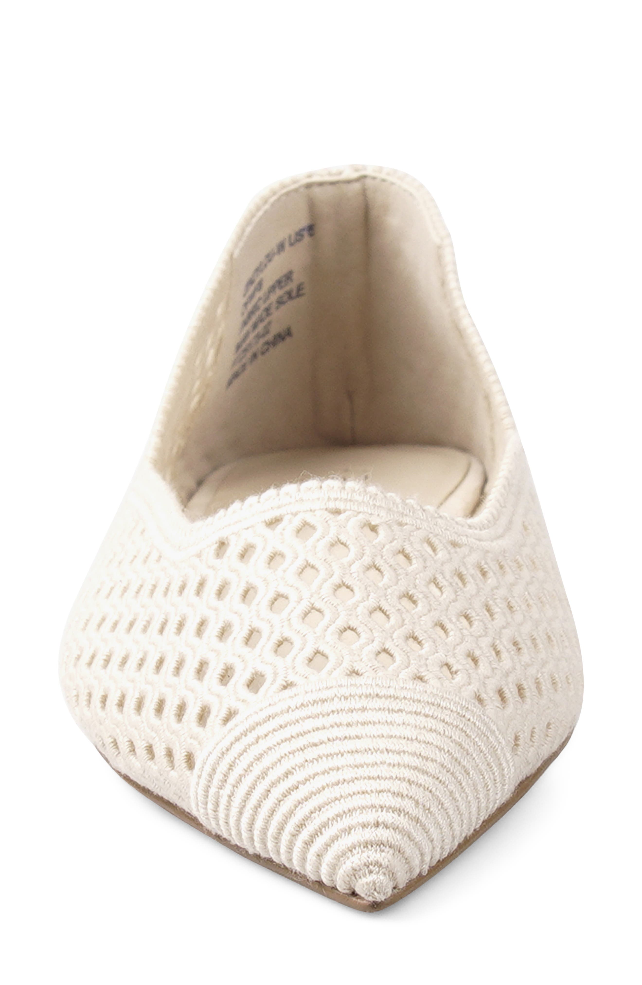 Cindylou Pointed Toe Flat, Alternate, color, OFF WHITE FABRIC