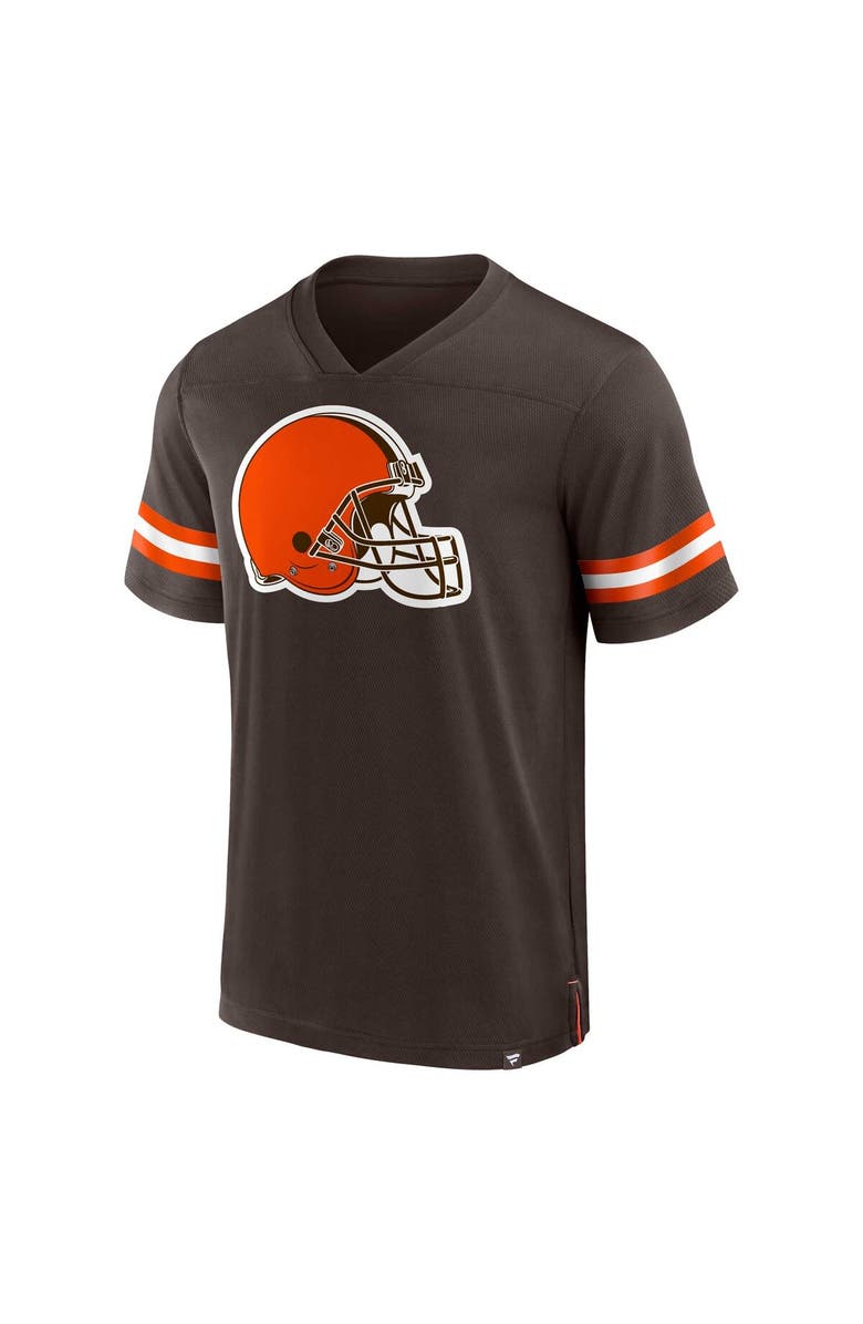 FANATICS Men's Fanatics Branded Brown Cleveland Browns Jersey Tackle V-Neck T-Shirt, Alternate, color, Brown