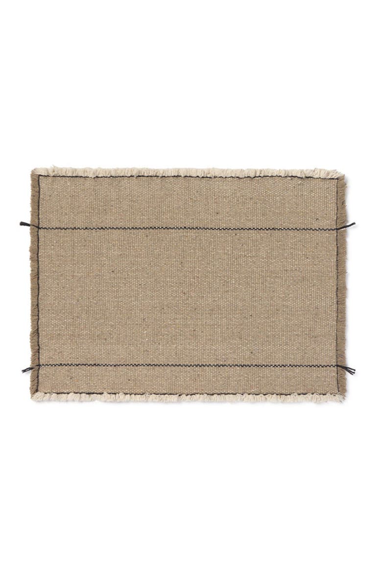 Set of 4 Handloom Placemats Juarez, Main, color, Rugcycled, Black, Natural