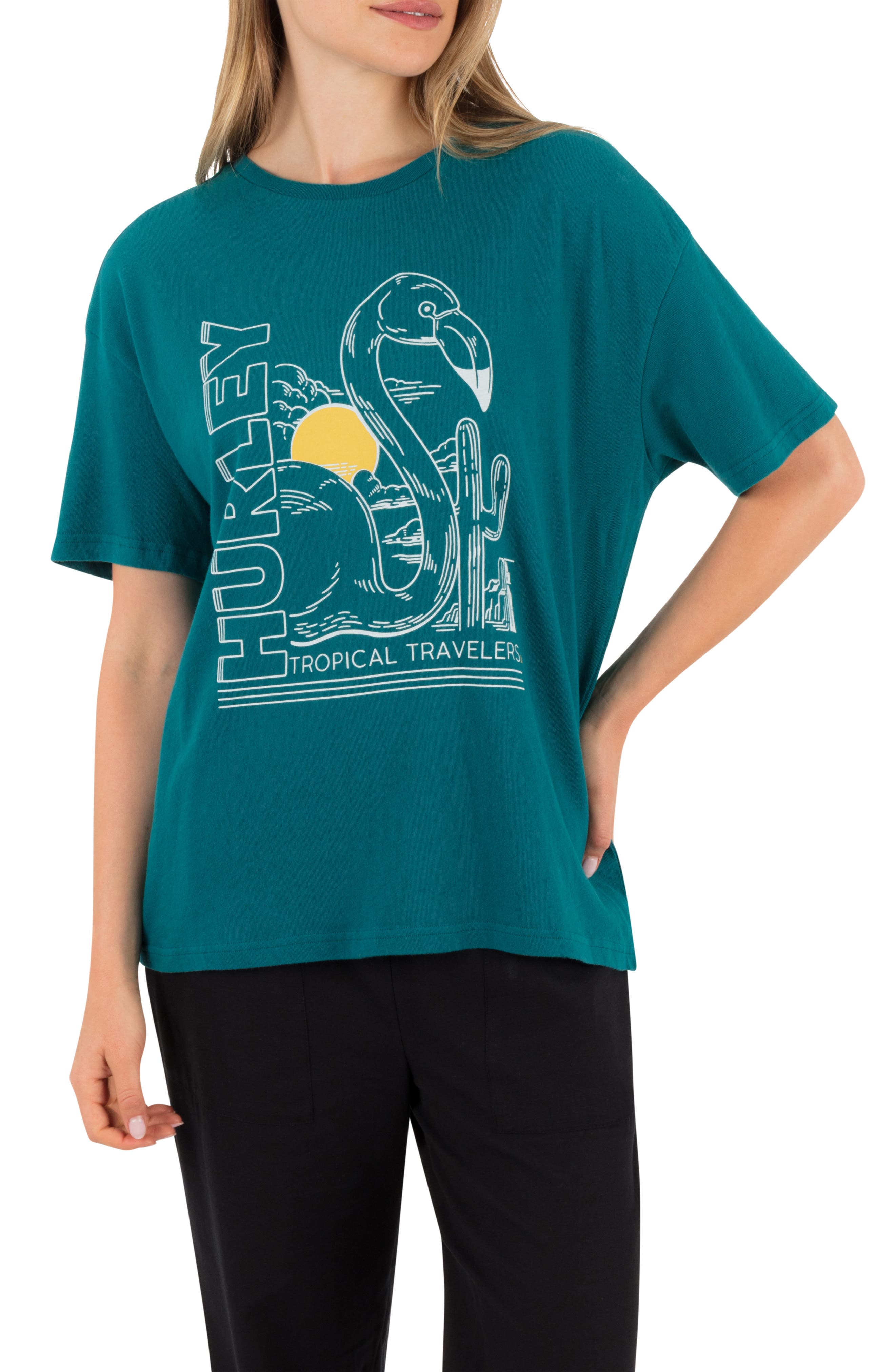 Tropical Travelers Graphic Boyfriend T-Shirt