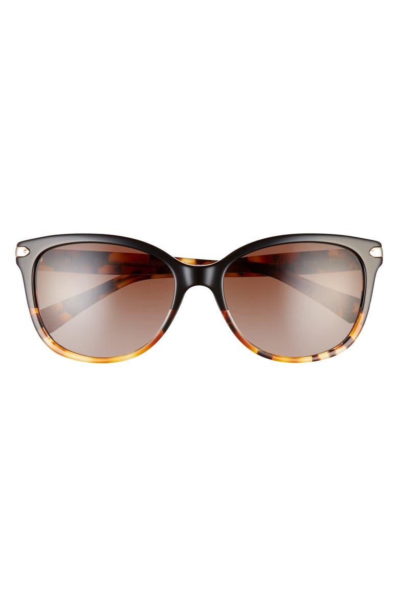57mm Polarized Retro Sunglasses, Alternate, color, BLACK TORTOISE GRADEINT