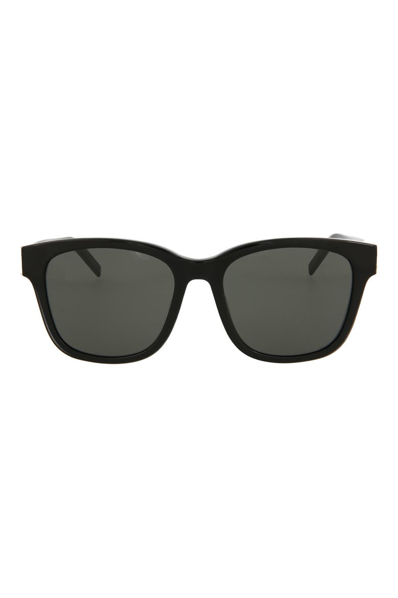 58mm Square Sunglasses, Main, color, BLACK BLACK GREY
