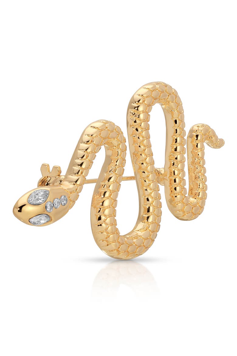 Snake Brooch, Alternate, color, GOLD