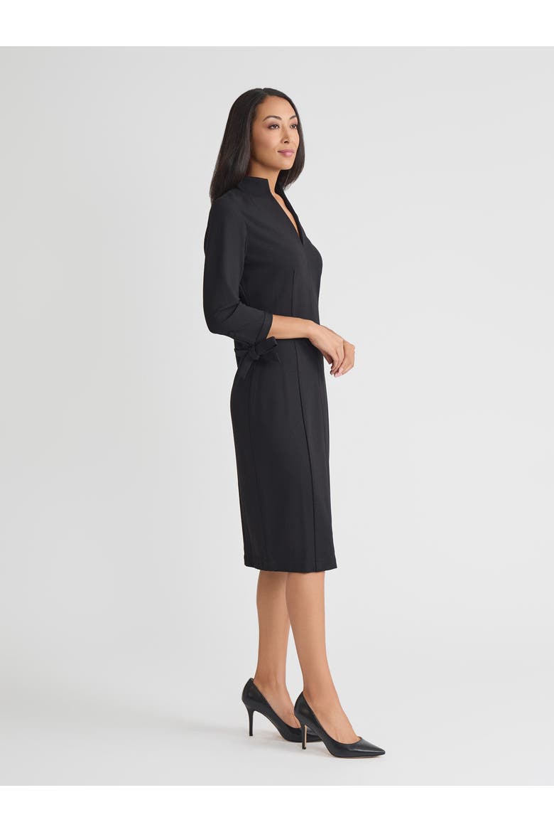 LuxeStretch Ponte Tie Sleeve Sheath Dress, Alternate, color, Black