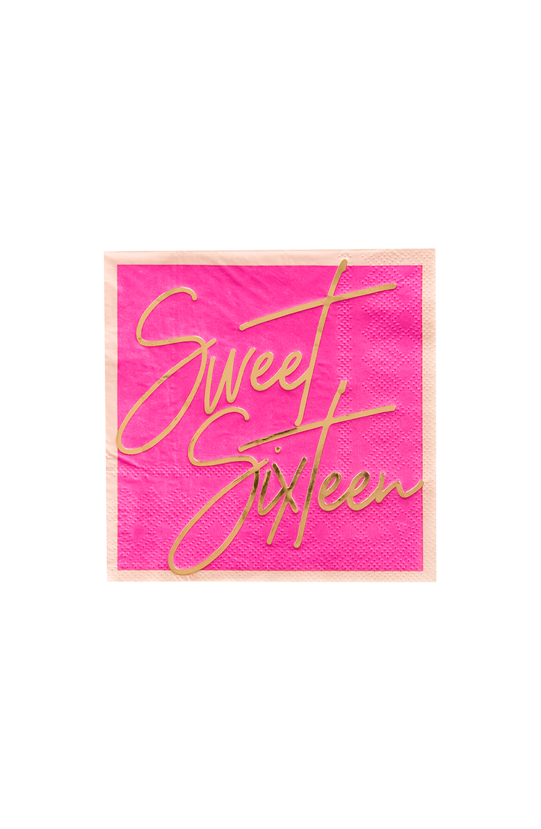 Jollity & Co Cocktail Napkins, Main, color, Sweet Sixteen