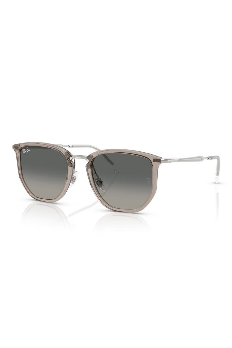 53mm Gradient Irregular Sunglasses, Alternate, color, TRANSPARENT GREY