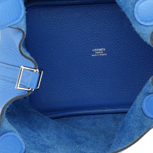 Pre-owned Hermes Hermes Picotin Lock Bag Clemence Pm In Blue