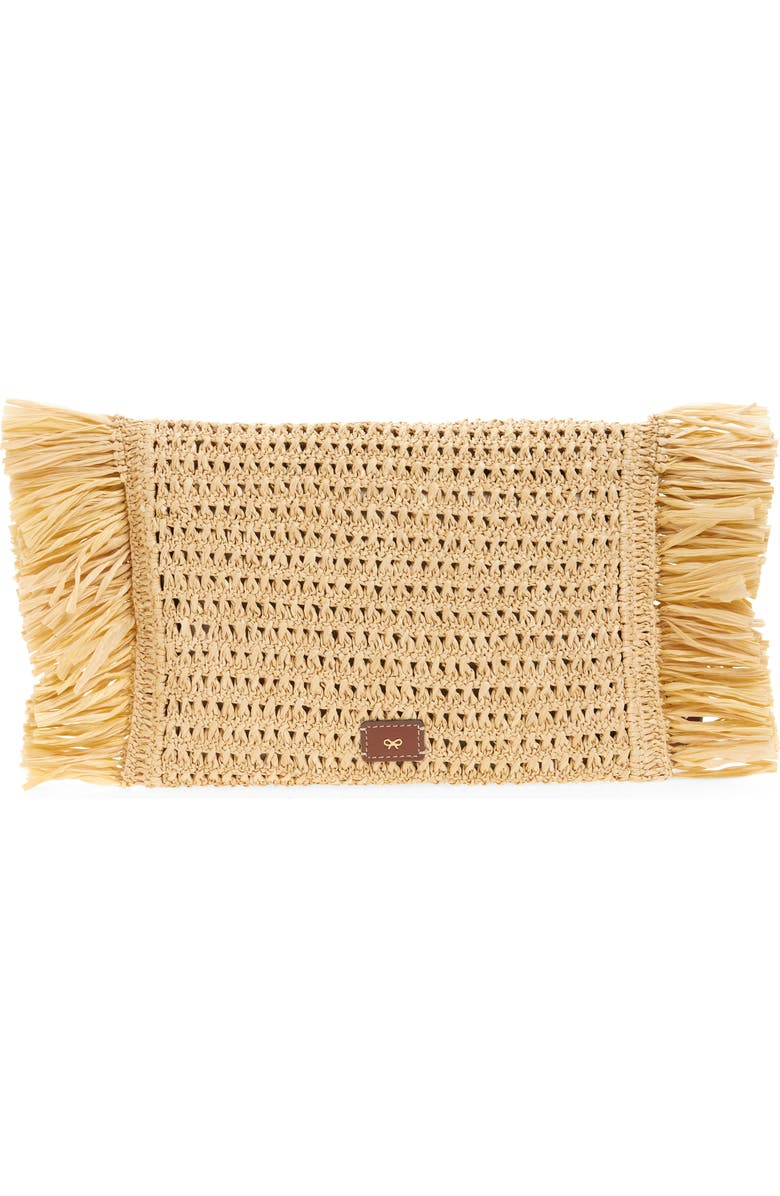Anya Hindmarch Oversize Raffia Clutch, Alternate, color, Natural