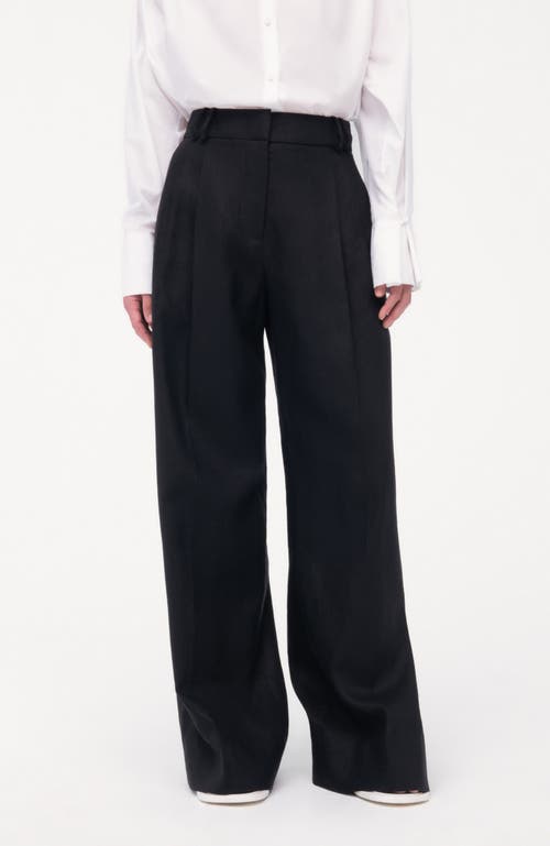 Another Tomorrow Pleated Trouser In Black