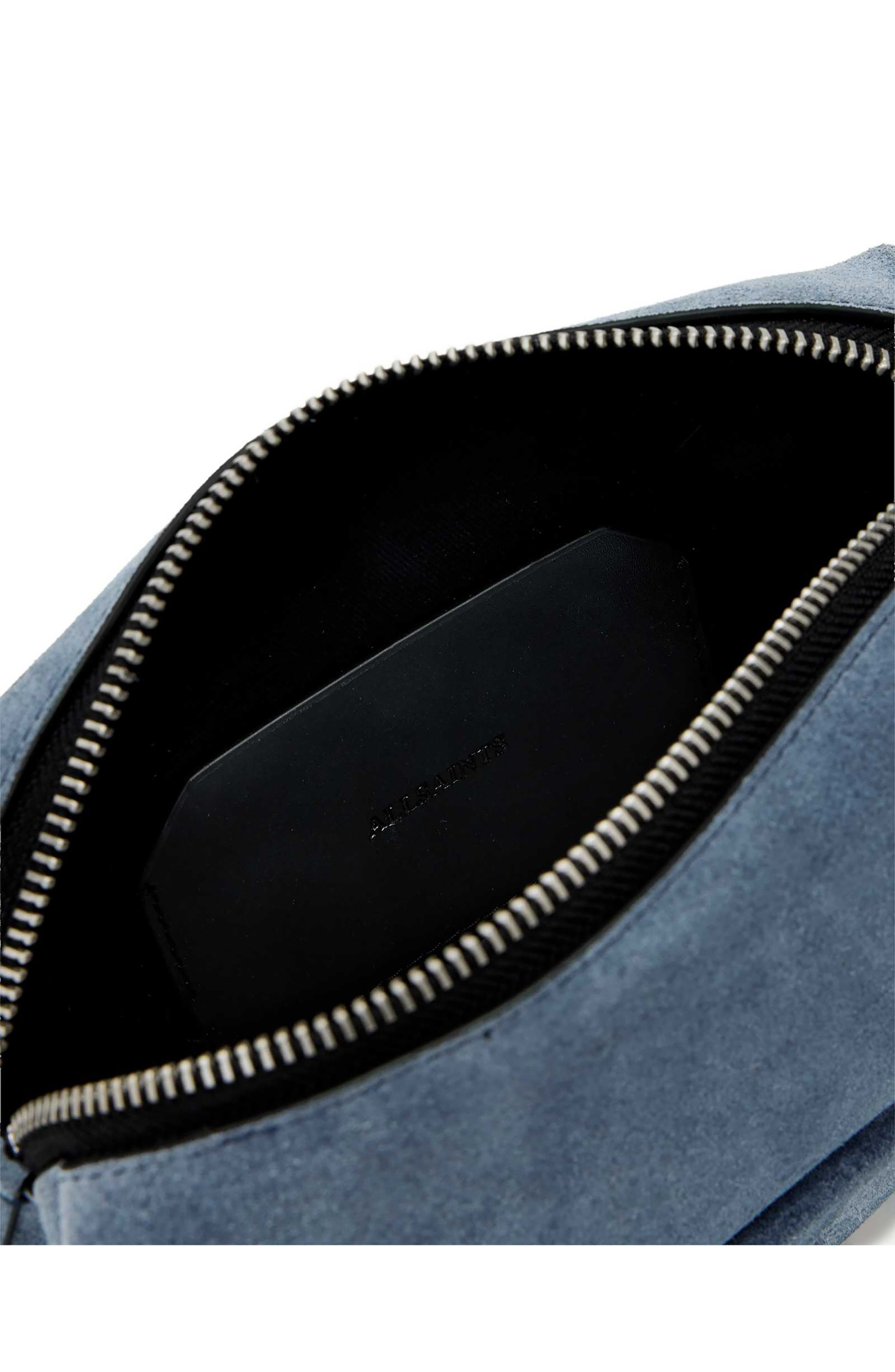 Micro Ares Suede Crossbody Bag, Alternate, color, SEA BLUE