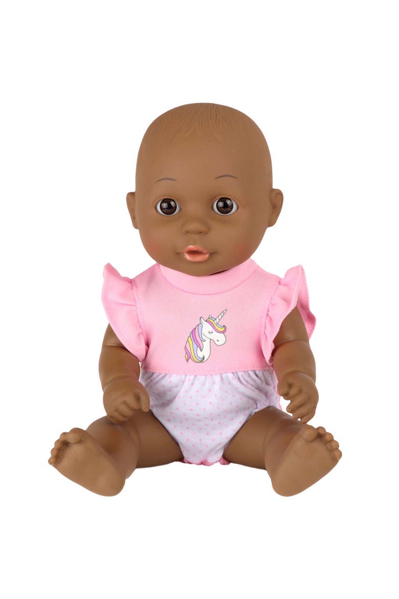 Gigo Bath Time 12 Inch Baby Doll with Unicorn Floater, Alternate, color, Multicolored