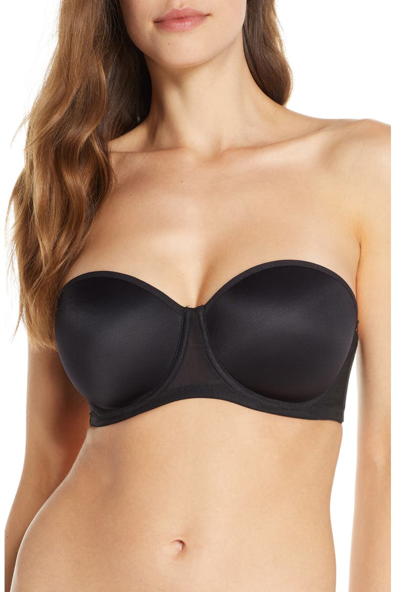 Soirée Convertible Strapless Underwire Bra, Main, color, BLACK