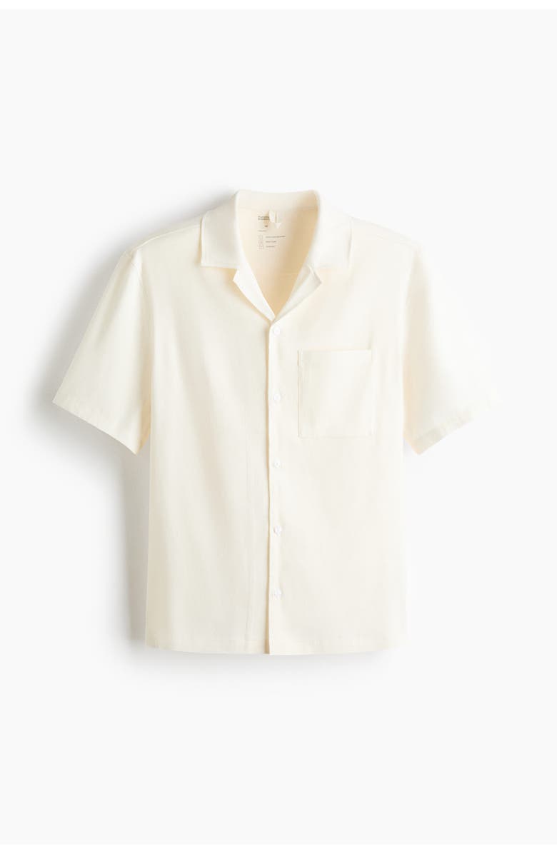 H&M Easy Care Linen-blend Relaxed Fit Shirt, Main, color, Cream