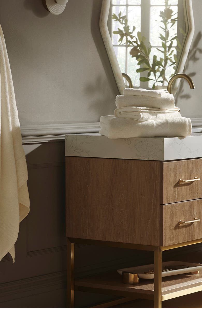 Boll & Branch Plush Bath Towel Set, Alternate, color, Cream