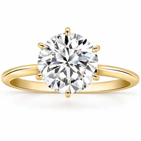 Certified 2 1/2CT Lab Grown Diamond Solitaire Thin Engagement Ring Gold