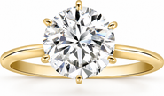 Bliss Diamond Certified 2 1/2CT Lab Grown Diamond Solitaire Thin Engagement Ring Gold