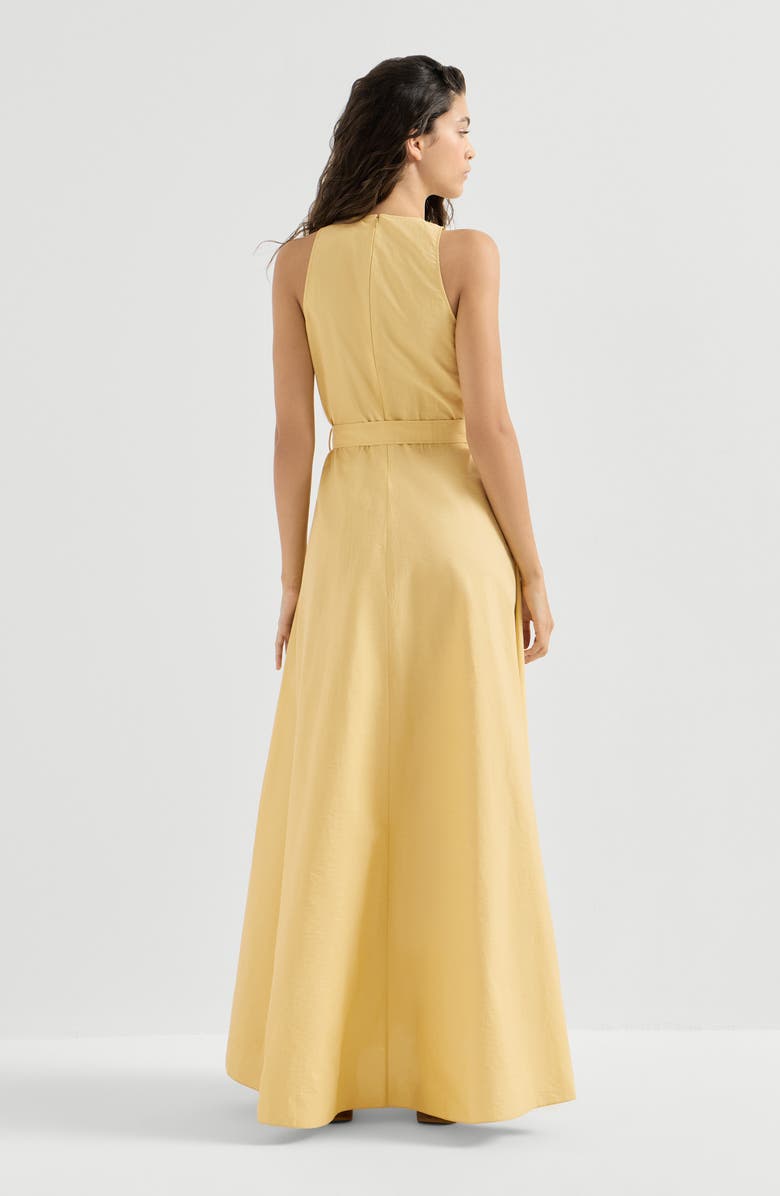 Brunello Cucinelli Poplin belted dress, Alternate, color, Yellow