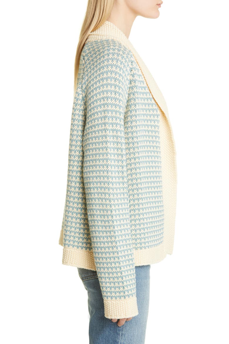The Minicheck Lodge Shawl Collar Cardigan, Alternate, color, MORNING SKY