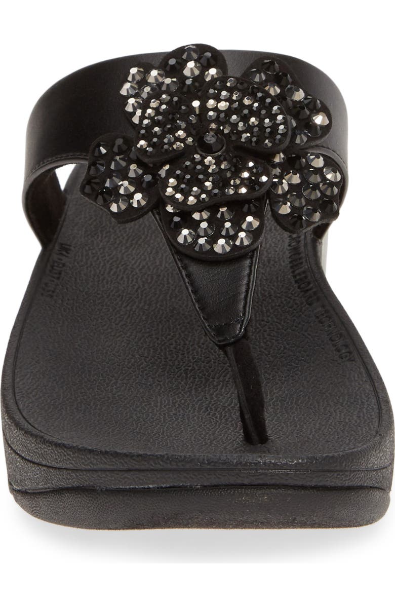 FitFlop Lottie Crystal Flower Wedge Flip Flop, Alternate, color,