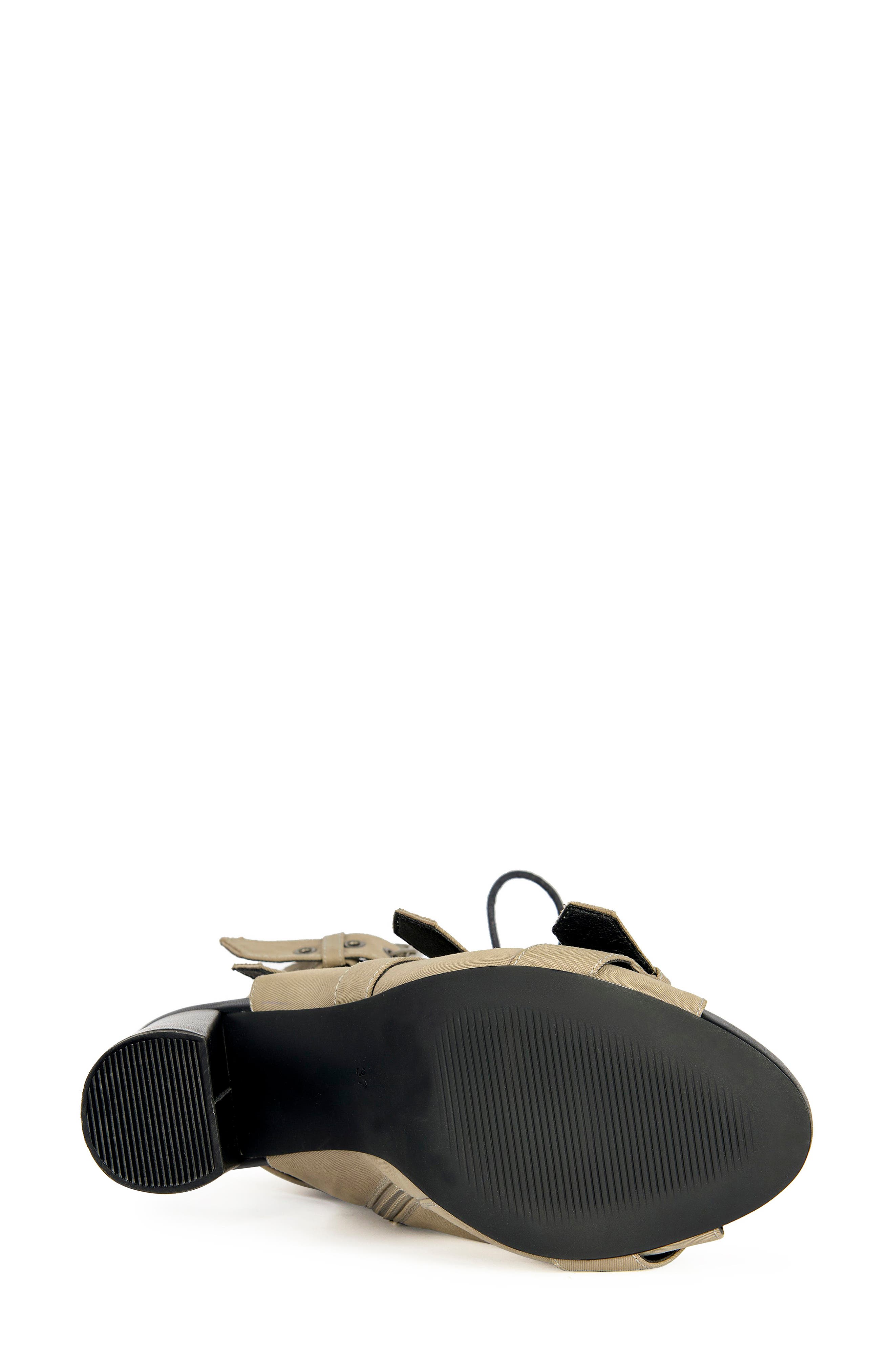 AZALEA WANG Loom Open-Toe Bootie, Alternate, color, Taupe