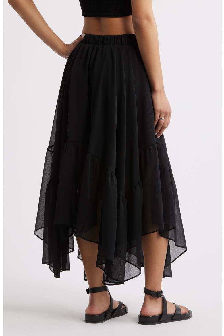 Boho Ruffle Trim Maxi Skirt, Alternate, color, BLACK