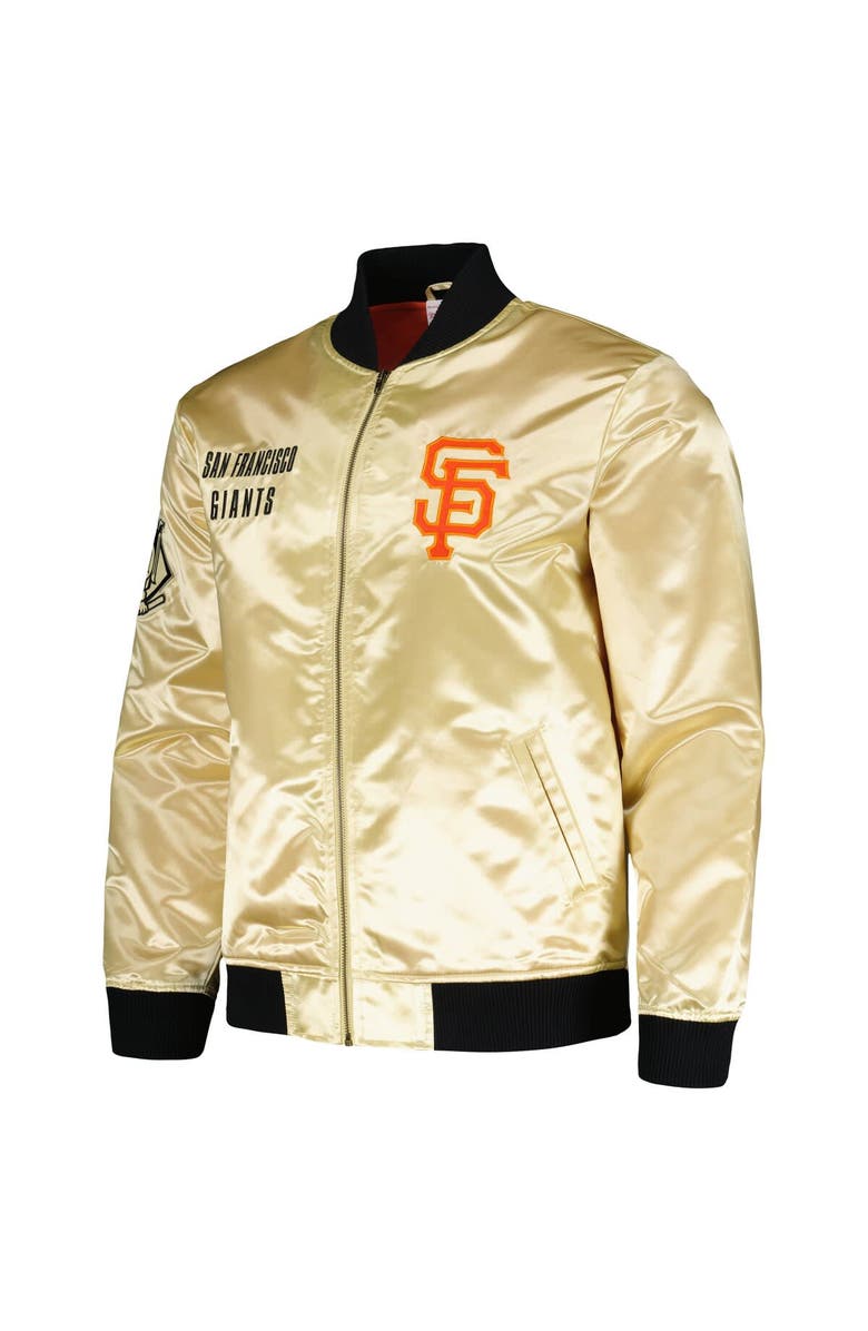 Mitchell & Ness Men's Mitchell & Ness Gold San Francisco Giants OG 2.0 Lightweight Satin Full-Zip Jacket, Alternate, color, 