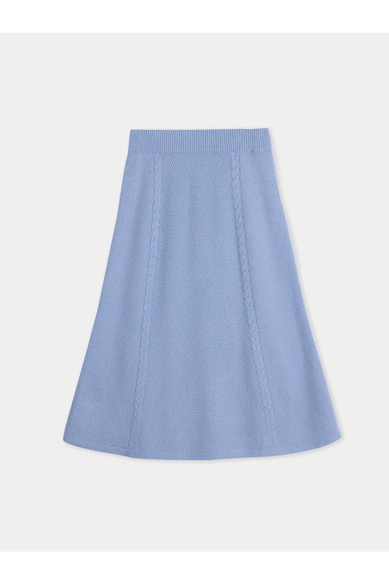 A-Line Cashmere Knitted Skirt, Main, color, Dusty blue