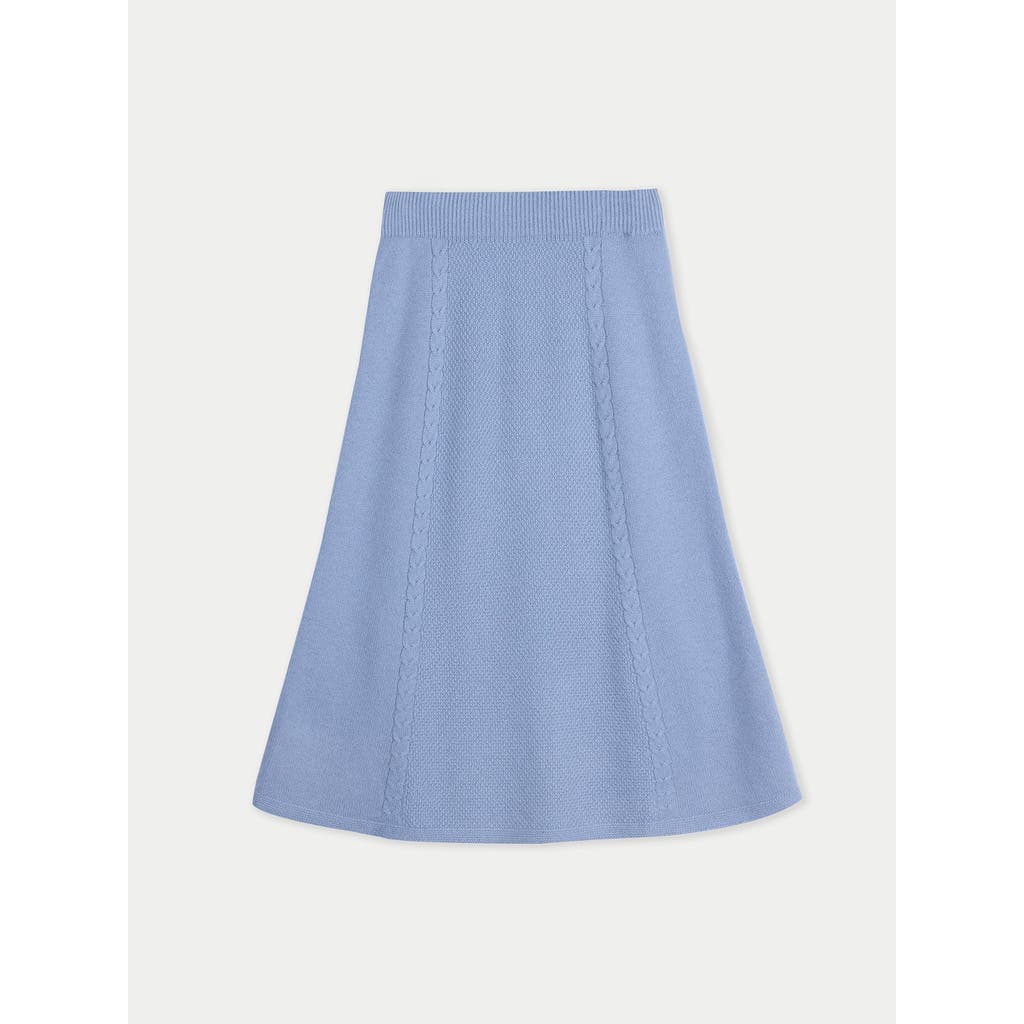 Gobi Cashmere A-line Cashmere Knitted Skirt In Blue