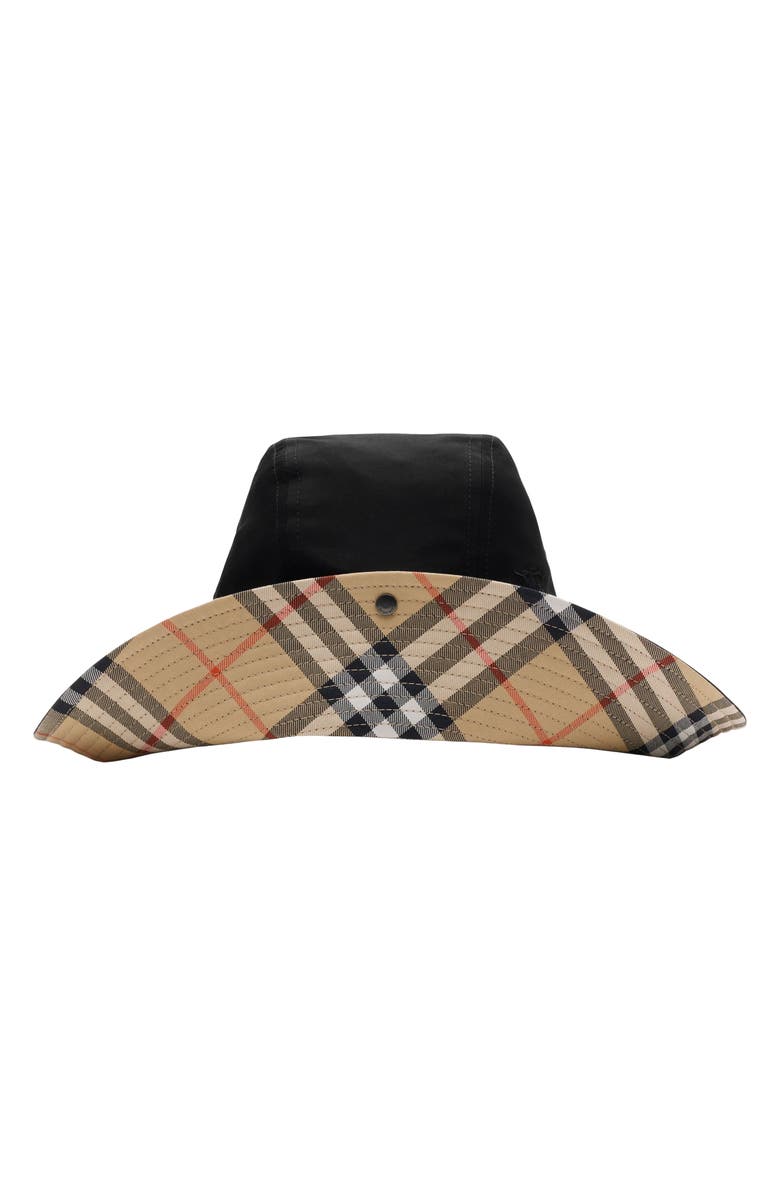 Burberry All Weather Gabardine Bucket Hat, Alternate, color, Black