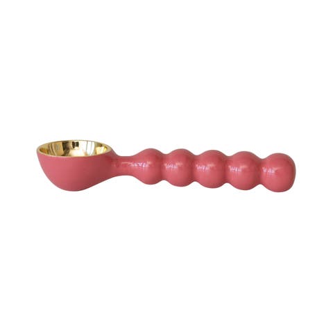 Enameled Aluminum Ice Cream Scoop, Pink and Gold
