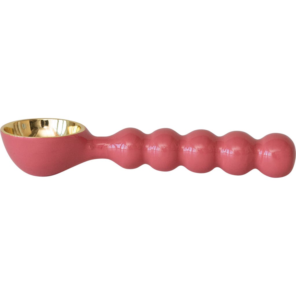 Storied Home Enameled Aluminum Ice Cream Scoop, Pink And Gold