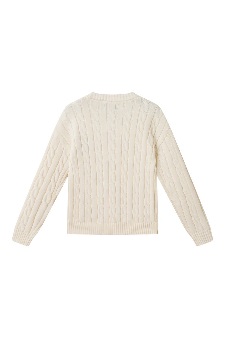 Kids' Embroidered Cable Knit Cardigan, Alternate, color, BEIGE