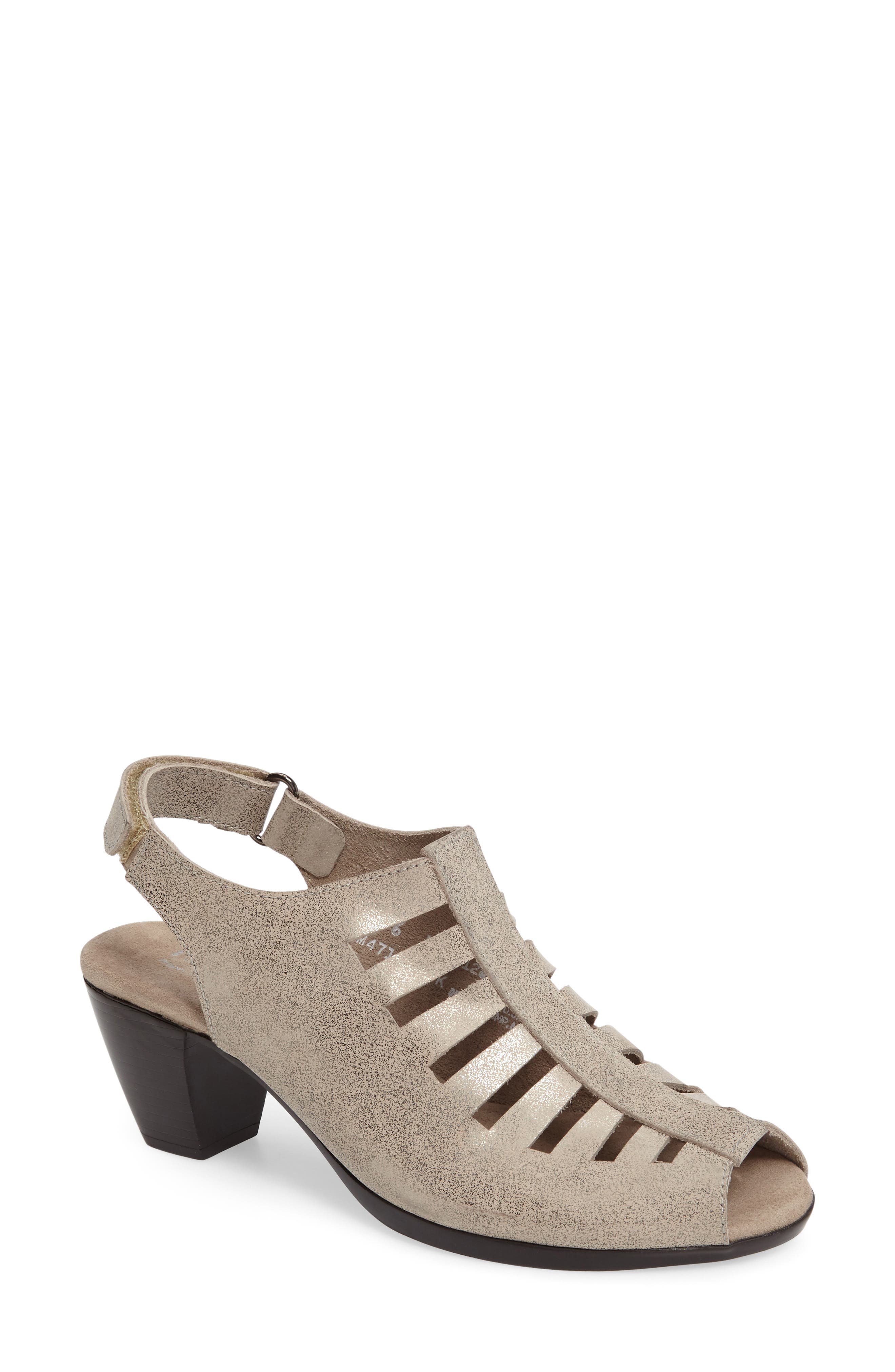 'Abby' Slingback Sandal, Main, color, SILVER METALLIC