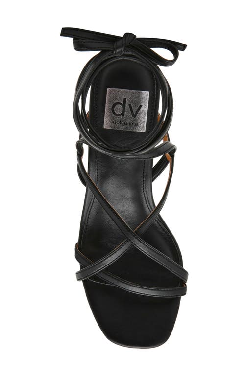 Dolce Vita Dv By Haze Ankle Tie Black Heel Sandal In Black Smooth