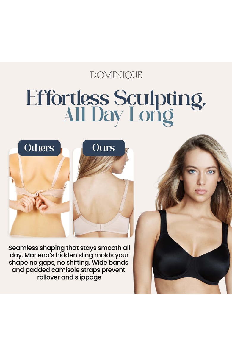 Dominique Intimates Marlena Seamless Shaping Bra, Alternate, color, Black
