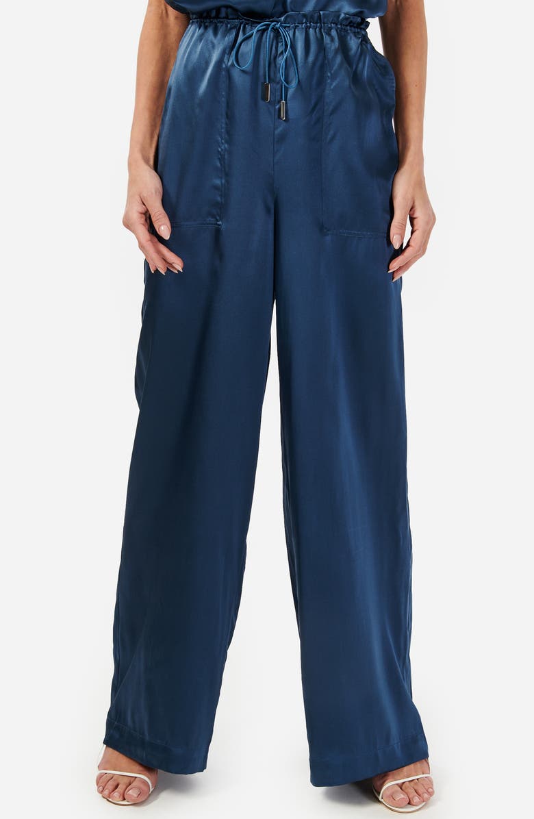 CAMI NYC Kingston Silk Charmeuse Drawstring Pants, Main, color, 
