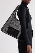 Alaïa One-Piece Fishnet & Patent Leather Shoulder Bag