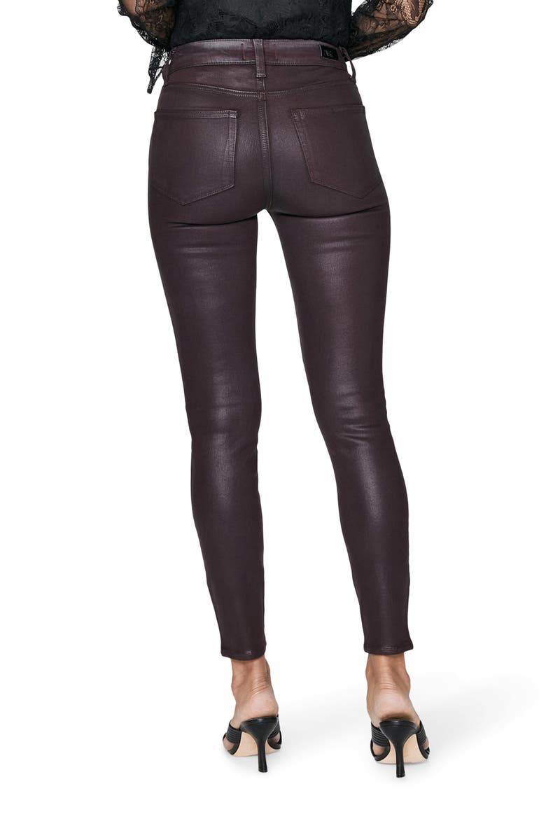 Hoxton Coated High Waist Ankle Skinny Jeans, Alternate, color, BLKCHRYLXC