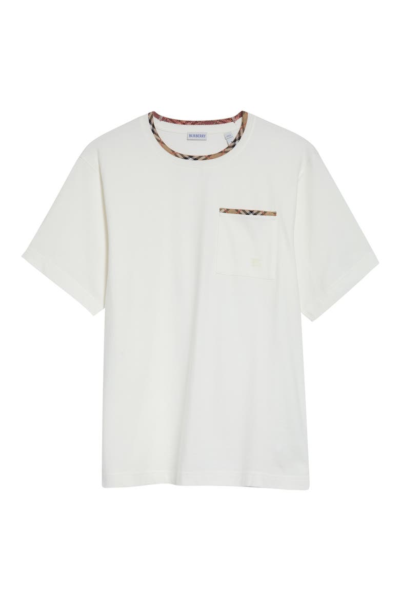 Ryan Check Trim Pocket T-Shirt, Main, color, CHALK