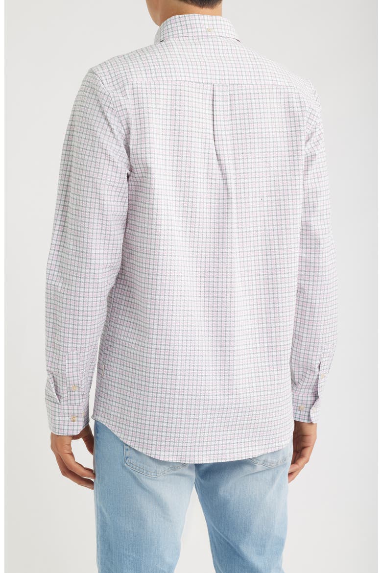 x Prince Check Cotton Seersucker Button-Down Shirt, Alternate, color, IVORY