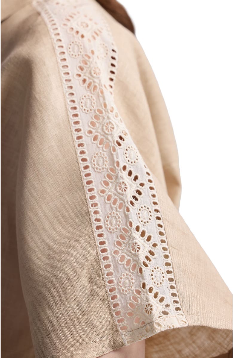 Reistor Boxy Shirt with Lace, Alternate, color, Neutral