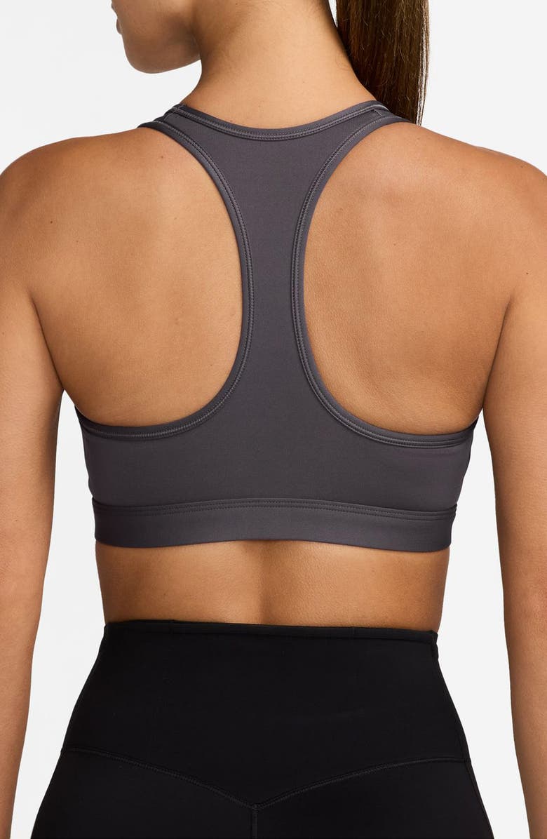 Nike Dri-FIT Swoosh Medium Support Padded Sports Bra, Alternate, color, Thunder Grey/ White