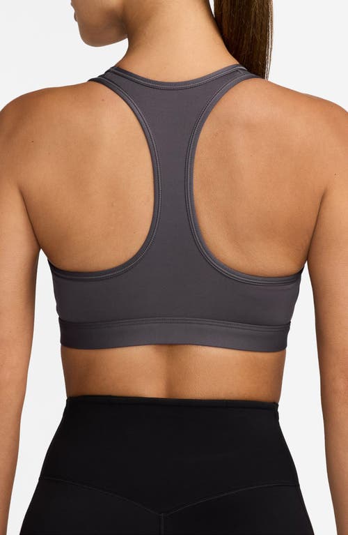 Nike Dri-fit Swoosh Medium Support Padded Sports Bra In Gray