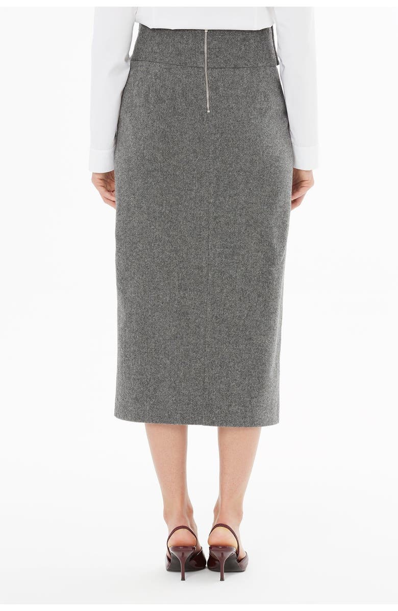 Gizia Pencil Skirt with Slit and Belt Detail, Alternate, color, Grey