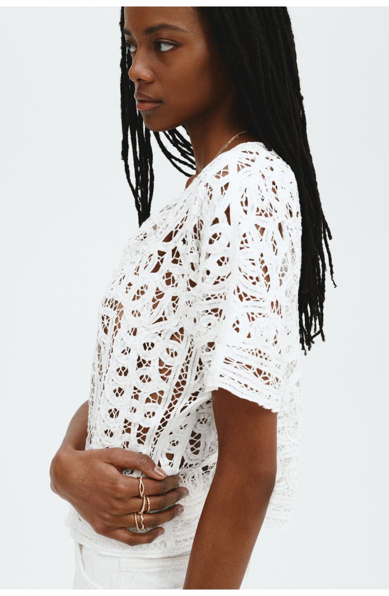 H&M Oversized crochet-look blouse, Alternate, color, White